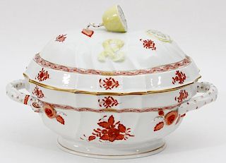 HEREND 'CHINESE BOUQUET-RUST' PORCELAIN TUREEN