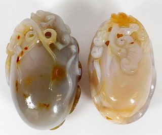 CHINESE AGATE CARVINGS TWO