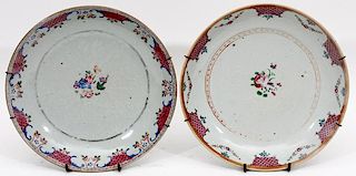 CHINESE EXPORT PORCELAIN PLATES 18TH C. TWO