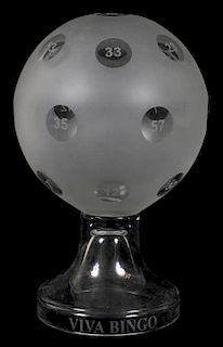 BINGO GLASS BALL ON PEDESTAL