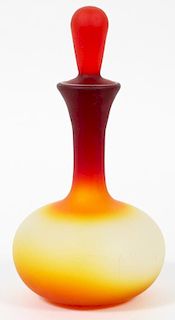 IMPERIAL PEACHBLOW GLASS DECANTER