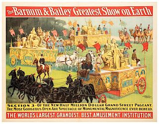 Barnum and Bailey Greatest Show on Earth. Parade Section 3. The New Million Dollar Grand Street Pageant.