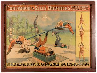 Forepaugh & Sells Brothers Great Shows Consolidated. Carl Damann Family of Famous Male and Female Acrobats.