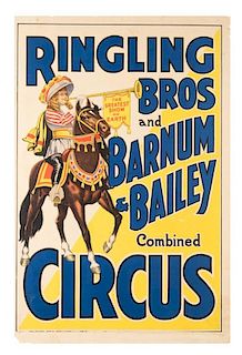Ringling Brothers and Barnum & Bailey Combined Circus. Trumpeter Poster.