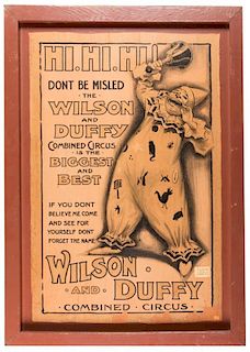 Wilson and Duffy Combined Circus. Hi Hi Hi! Don't Be Misled Ð The Wilson and Duffy Combined Circus is the Biggest and Best.