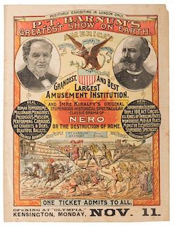 P.T. Barnum's Greatest Show on Earth. Nero, or the Destruction of Rome.