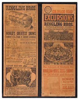Ringling Brothers. Two Pictorial Circus Broadsides.