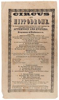 Circus and Hippodrome Programme.