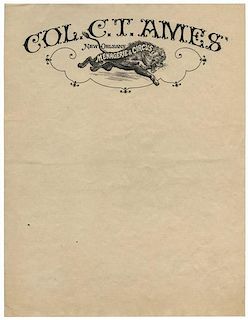 Archive of 125 Circus Letterheads and 50 Envelopes.