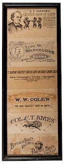 Collection of Framed Antique Circus Letterheads.