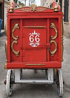 Antique Full-Size Monkey Cage Circus Wagon. No. 66.
