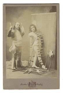 Gustavo Arcaris, Knife-Thrower. Cabinet Cards.