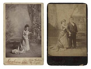 Two Cabinet Card Photos of Barnum Little People.