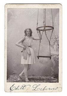 Edith Leburno. Trapeze Artist Cabinet Card.