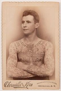 Tattooed Man Sideshow Cabinet Card.