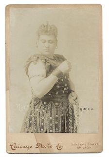 Two Cabinet Cards of Yucca the Strongwoman.
