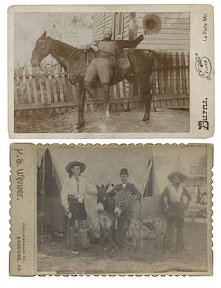 Two Cabinet Cards of Cowboys.