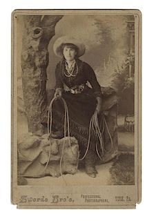 Cabinet Card Photo of Adelaide Carlisle of Thayer's Apache Show. _