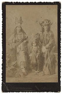 Cabinet Card Photo of Chief Rolling Thunder and Family.