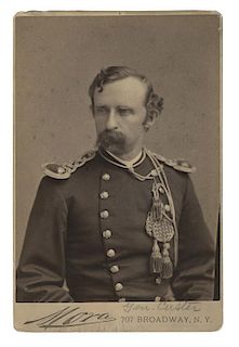 Cabinet Card Photo of General George Armstrong Custer.