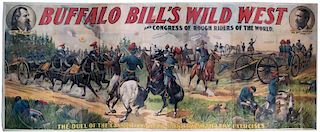Buffalo Bill's Wild West and Congress of Rough Riders of the World. The Duel of the Cannoneers Light Battery Artillery Exercises.