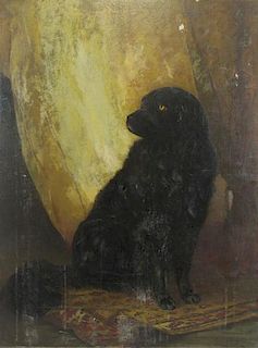 SHURTLEFF, Roswell. Oil on Canvas. Black Dog.
