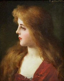 BALLAVOINE, Jules. Oil on Canvas. Portrait of a