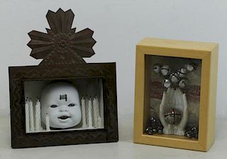 Two Piece Mixed Media Sculpture / Assemblage Lot.