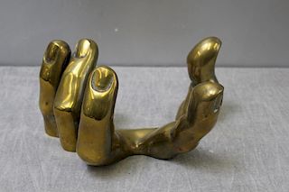 CHECCACCI. Gilt Metal Hand Sculpture
