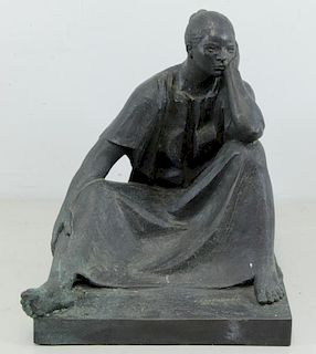 CASTANEDA, Felipe. Bronze. Seated Woman.