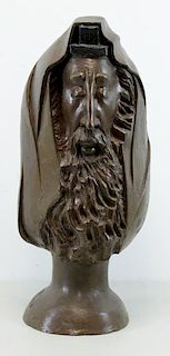 KAFRI, Daniel. Bronze. Head of a Rabbi, 2001.