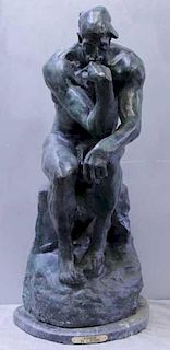 After Rodin. Patinated Bronze Sculpture "The