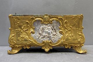 Louis XV Style Gilt Metal Jardiniere with Relief