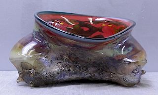 Large Murano Glass Shell Form Bowl.