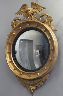 American Federal Giltwood Convex Mirror.