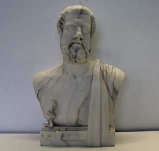 SEVACISTICLES, Nicholas. Marble Bust Hippocrates".