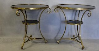Pair of Quality Gilt Metal and Marble Guerdons.
