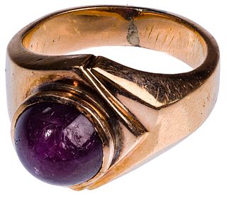 14k Rose Gold and Purple Sapphire Ring