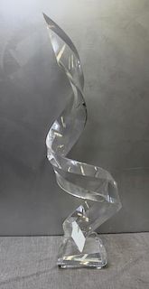 Abstract Lucite Sculpture Signed Pease.