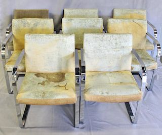 Set of 8 Arthur Umanoff Brno Style Chrome Chairs.