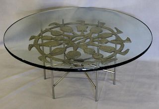 Midcentury Donald Drumm Sculpted Coffee Table.