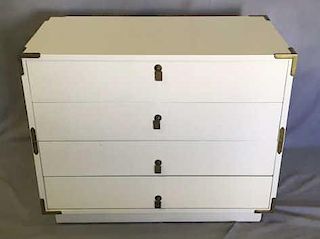 Midcentury White Lacquered Chest of Drawers.