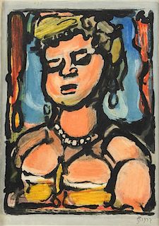 Georges Rouault (French, 1871-1958) "Courtisane aux yeux baisses", 1937