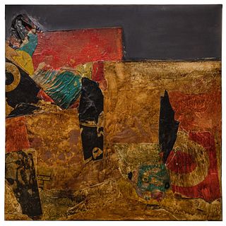 Harry Bouras (American, 1931-1990) 'Landfall' Mixed Media on Canvas