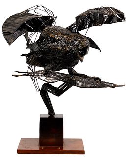 E. Corley (American, 20th Century) 'The Raven' Brutalist Sculpture