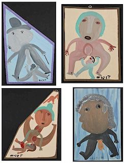 Mose Tolliver (1925-2006) 4 Paintings