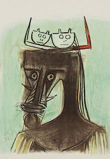 Wifredo Lam (Cuban, 1902-1982) "Artistes du monde contre l'apartheid"