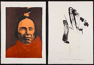 Leonard Baskin (1922-2000) 2 Works: Red Cloud, Sioux and Quanah-Parker