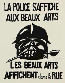 Atelier Populaire "La Police S'Affiche Aux Beaux Arts"