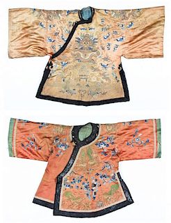 2 Antique Chinese Silk Embroidered Garments